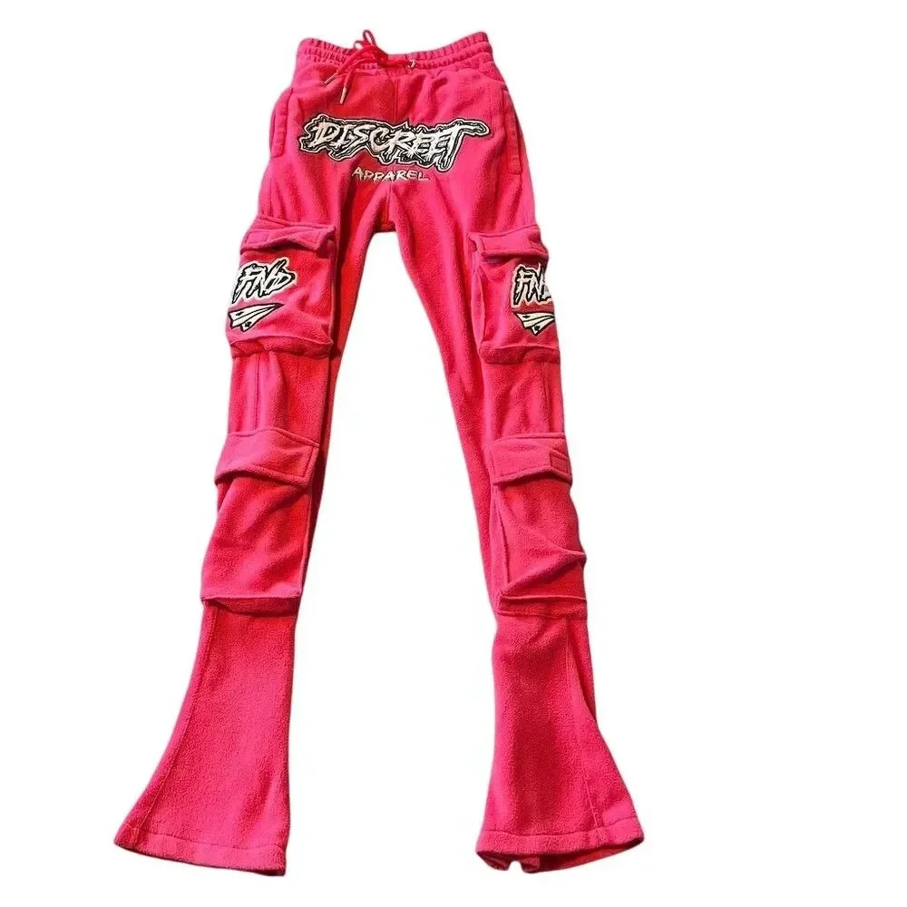 Fly N Discreet Women's XS Pink Stacked Pants Drawstring Waist Casual